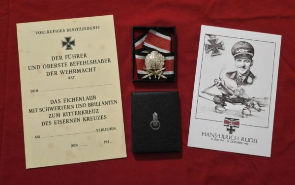 20260708_144244.jpg WW2 German HANS ULRICH UDEL GOLD OAK LEAVES w SWORDS & DIAMONDS Boxed Collection