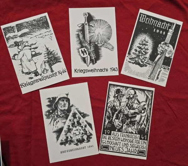 20260708_174116.jpg Third Reich Nazi German NSDAP Christmas New Years Wishes Soldiers Feldpost Postcard set