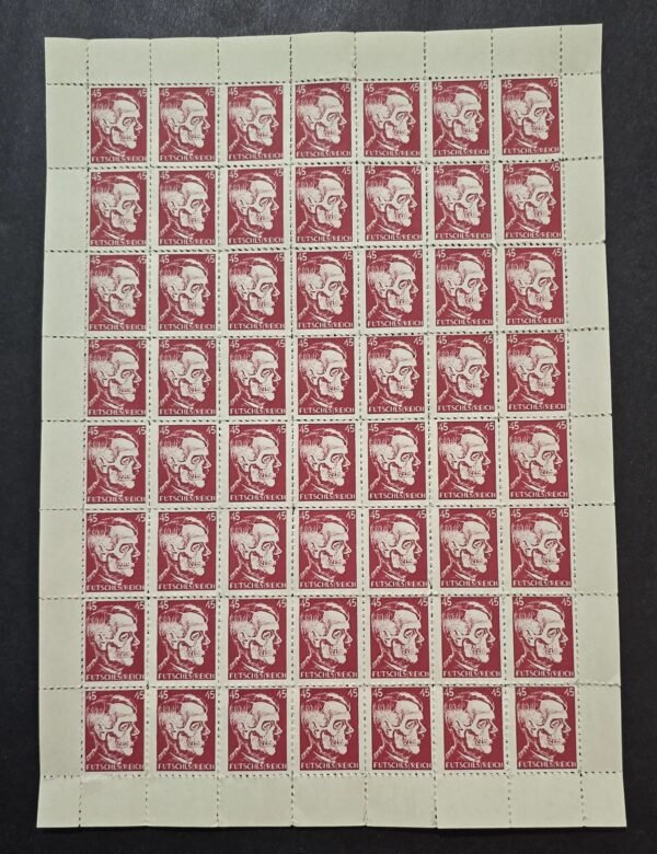 20260710_121936.jpg Adolf Hitler Death Mask Skull Stamp Sheet WW2 NSDAP Third Reich Nazi German