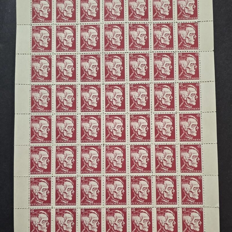 20260710_121936.jpg Adolf Hitler Death Mask Skull Stamp Sheet WW2 NSDAP Third Reich Nazi German