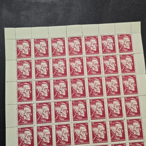 20260710_121938.jpg Adolf Hitler Death Mask Skull Stamp Sheet WW2 NSDAP Third Reich Nazi German