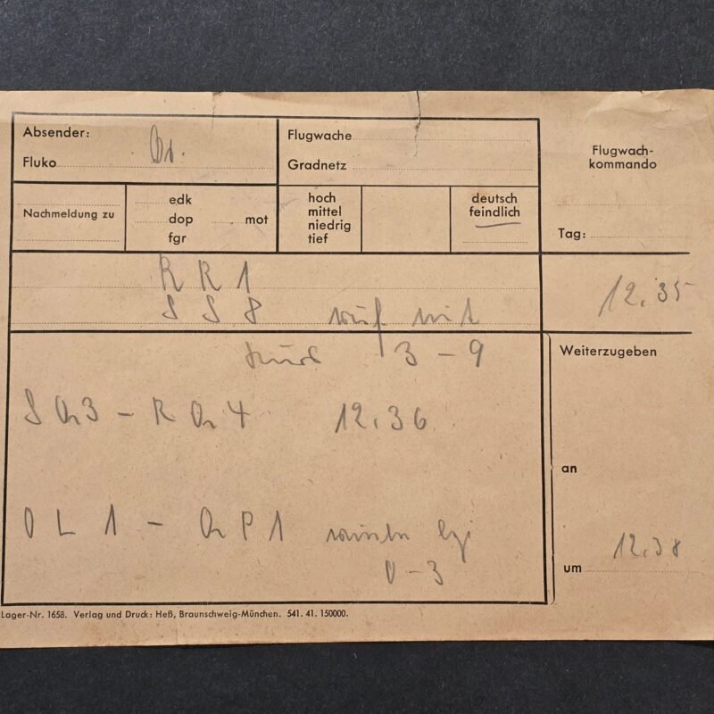 20260710_122343.jpg WWII German Luftwaffe Flugwache Enemy Aircraft Observation Report Document 1941