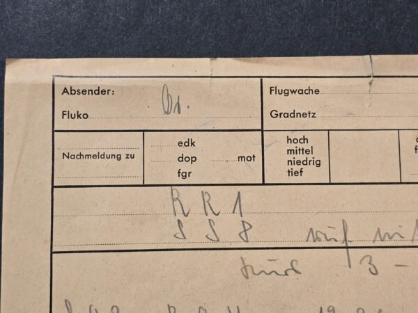 20260710_122345.jpg WWII German Luftwaffe Flugwache Enemy Aircraft Observation Report Document 1941