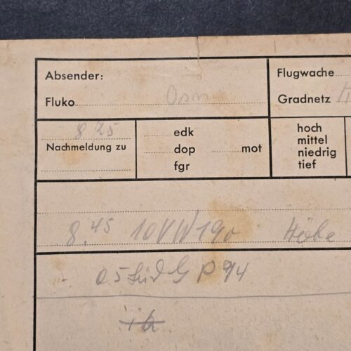 20260710_122435.jpg WWII German Luftwaffe Flugwache Enemy Aircraft Observation Report Document 1944