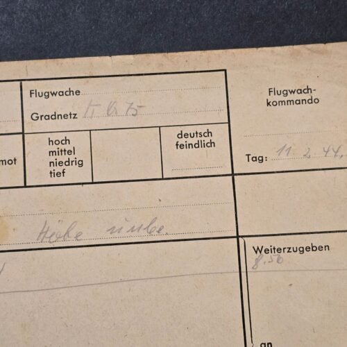 20260710_122437.jpg WWII German Luftwaffe Flugwache Enemy Aircraft Observation Report Document 1944