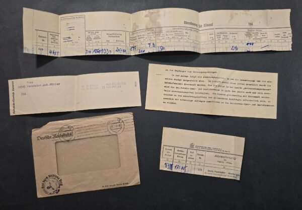 20260714_180534 WW2 Nazi German Third Reich Deutsche Reichsbahn 1942 Railway Cover w/ Original Financial Documents