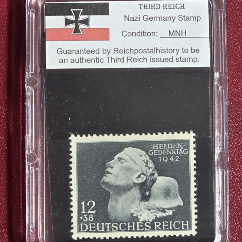 WW2 Nazi german 1942 Hero Memorial Day MNH Third Reich Stamp w/ Display Case
