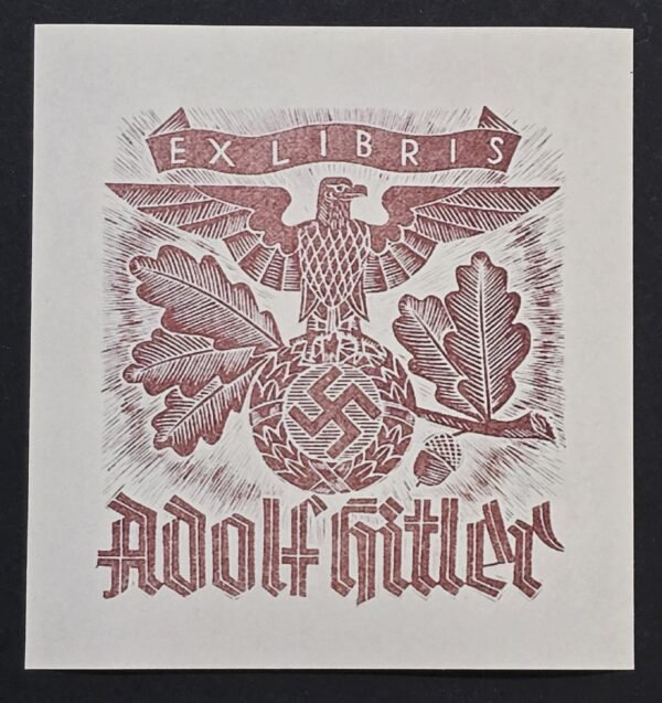 Third Reich NSDAP Nazi German Adolf Hitler Ex Libris Bookplate Book Plate Label Old Copies