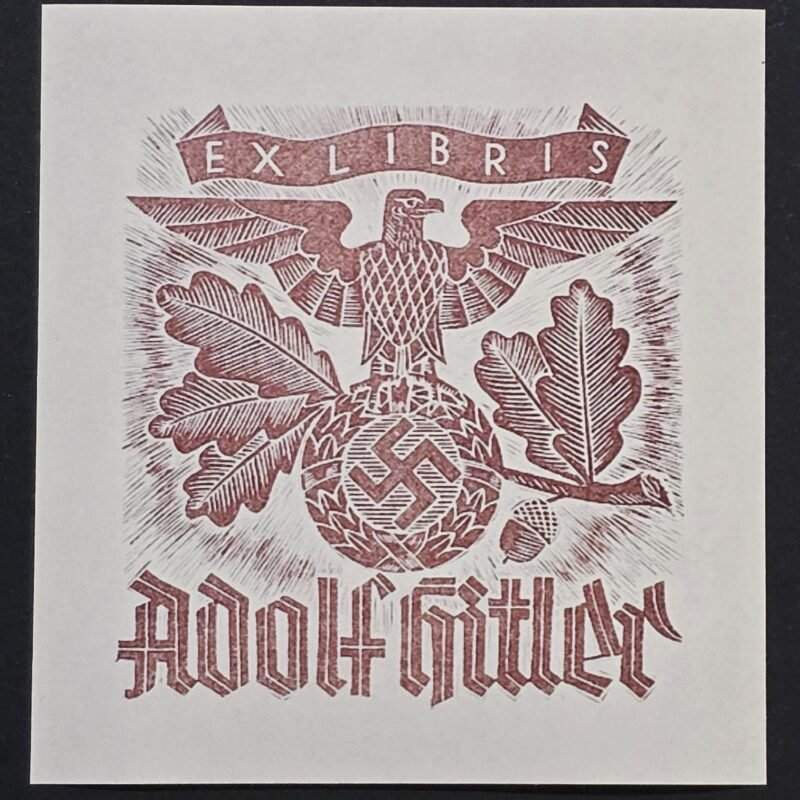 Third Reich NSDAP Nazi German Adolf Hitler Ex Libris Bookplate Book Plate Label Old Copies