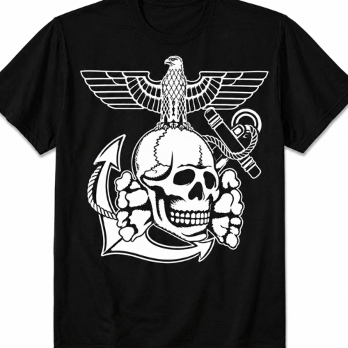 WW2 Nazi German SS Totenkopf Death Head Skull w Eagle Third Reich T Shirt