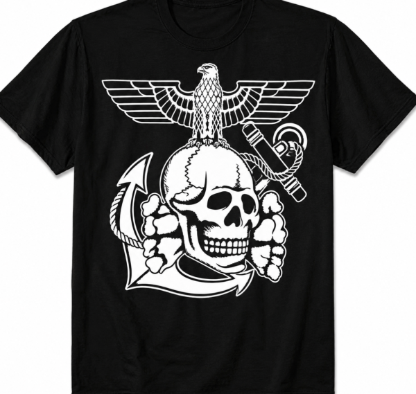 WW2 Nazi German SS Totenkopf Death Head Skull w Eagle Third Reich T Shirt