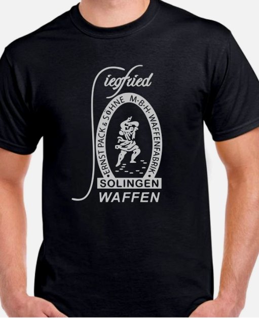 WW2 Nazi German SS Dagger Knife Sword Maker Siegfried Solingen Waffen Third Reich T Shirt