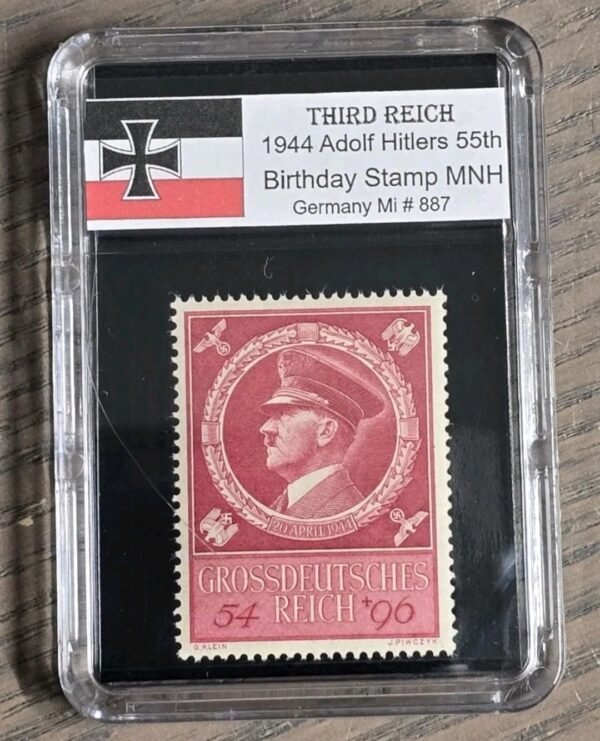 Screenshot_20260607_004223_eBay.jpg Adolf Hitler 55th and last Birthday Stamp w Slab Case WW2 Nazi German NSDAP Postage