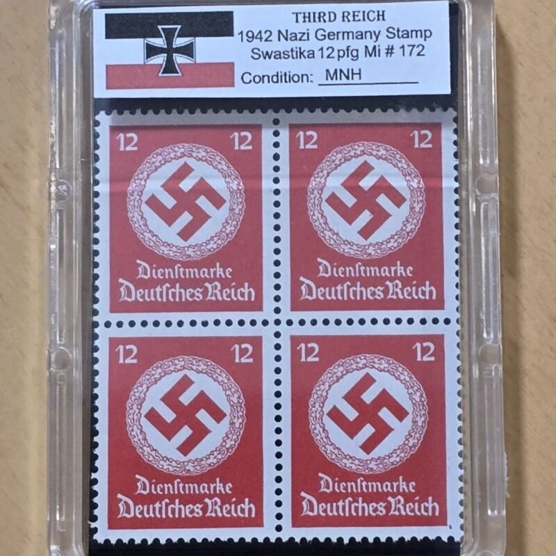 a1-bb52846.jpg Third Reich WWII Nazi German NSDAP Swastika Stamp Block NSDAP MNH w Slab Case