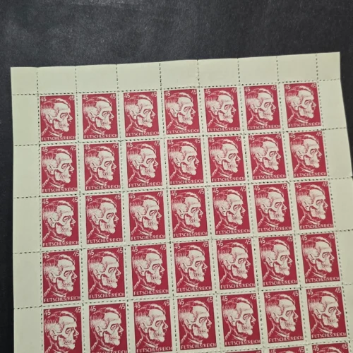 Adolf Hitler Death Mask Skull Stamp Sheet WW2 NSDAP Third Reich Nazi German
