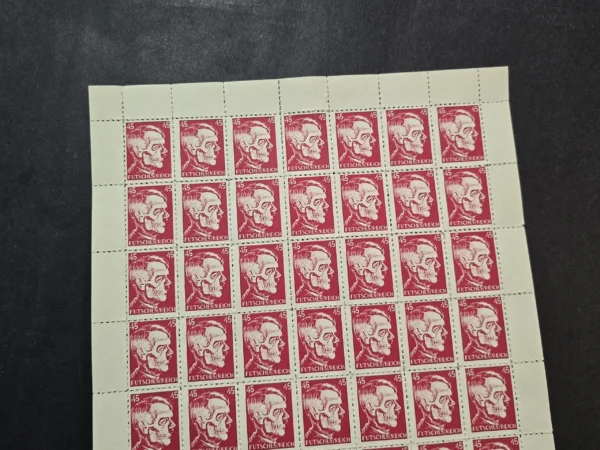 Adolf Hitler Death Mask Skull Stamp Sheet WW2 NSDAP Third Reich Nazi German