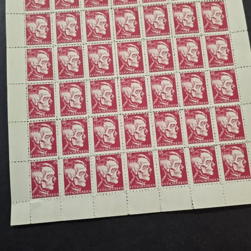 Adolf Hitler Death Mask Skull Stamp Sheet WW2 NSDAP Third Reich Nazi German