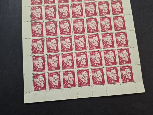 Adolf Hitler Death Mask Skull Stamp Sheet WW2 NSDAP Third Reich Nazi German