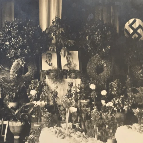 Adolf Hitler Hindenburg Swastika Flag Funeral Shrine WW2 Nazi German Third Reich NSDAP