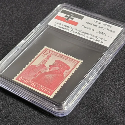 Adolf Hitler Stamp 39th Birthday 1939 WWII Nazi German NSDAP Stamp w Slab Case