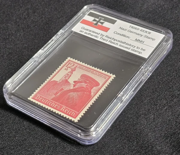 Adolf Hitler Stamp 39th Birthday 1939 WWII Nazi German NSDAP Stamp w Slab Case