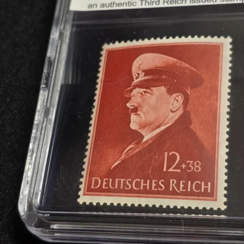 Adolf Hitler Stamp 41st Birthday 1941 WWII Nazi German NSDAP Stamp w Slab Case