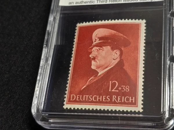 Adolf Hitler Stamp 41st Birthday 1941 WWII Nazi German NSDAP Stamp w Slab Case
