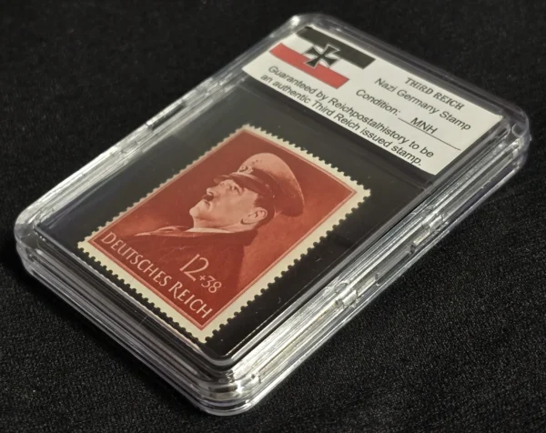 Adolf Hitler Stamp 41st Birthday 1941 WWII Nazi German NSDAP Stamp w Slab Case