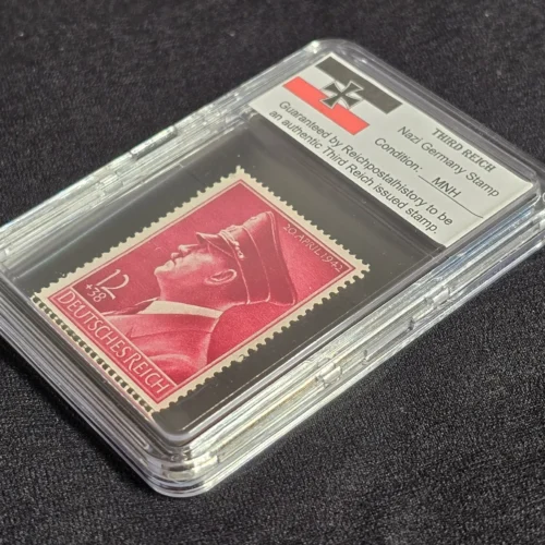 Adolf Hitler Stamp 42nd Birthday 1942 WWII Nazi German NSDAP Stamp w Slab Case