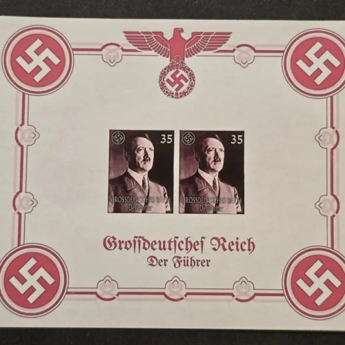 Adolf Hitler The Fuhrer Third Reich WW2 Nazi German Souvenir Stamp Sheet