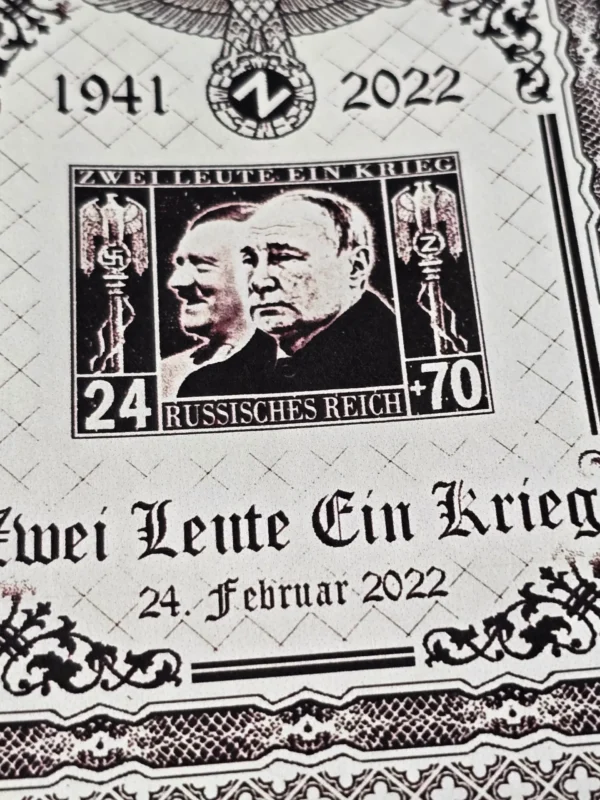 Adolf Hitler Vladmir Putin Nazi German Third Reich Souvenir Stamp Sheet