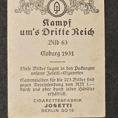 DEUTSCHLAND ERWACHE! Germany Awakens Swastika Standard Flag Cigarette Card Nazi German Third Reich