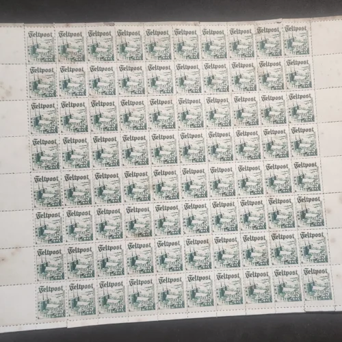 Feldpost Stamp Sheets x 3 WW2 Nazi German Third Reich Soldiers Mail