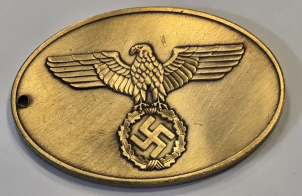 Gestapo Bronze Warrant Disc WW2 Nazi German NSDAP Third Reich State Criminal Police Badge