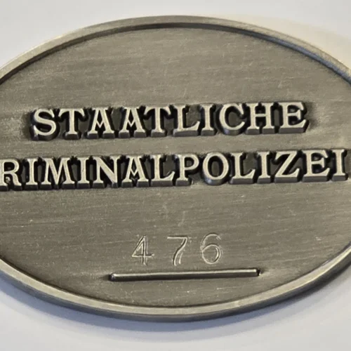 Gestapo Bronze Warrant Disc WW2 Nazi German NSDAP Third Reich State Criminal Police Badge SS