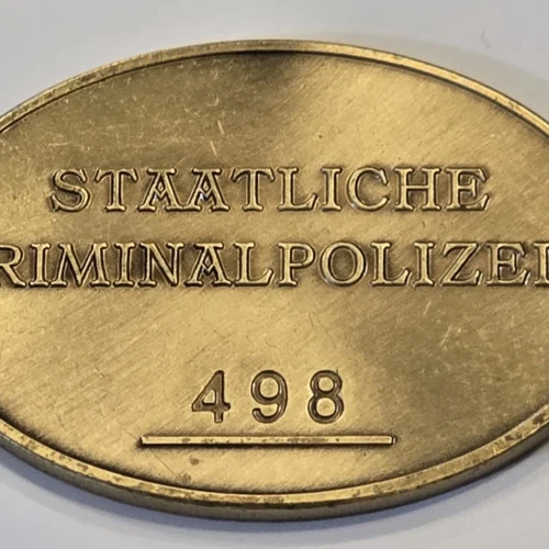 Gestapo Bronze Warrant Disc WW2 Nazi German NSDAP Third Reich State Criminal Police Badge
