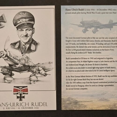 hans1.jpg WW2 WWII German Luftwaffe Hero Hans Ulrich Udel Commemorative Postcard Memorial Card lot x 2