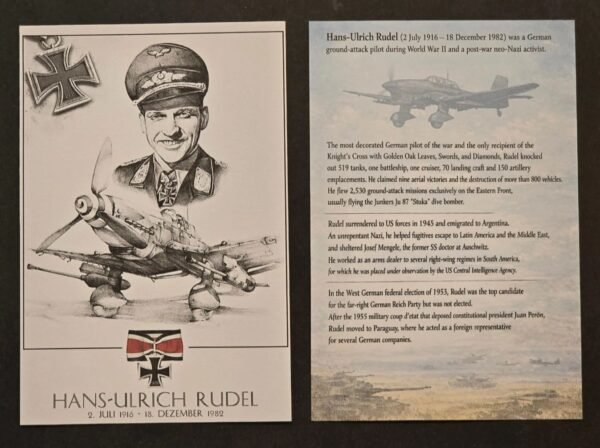 hans1.jpg WW2 WWII German Luftwaffe Hero Hans Ulrich Udel Commemorative Postcard Memorial Card lot x 2