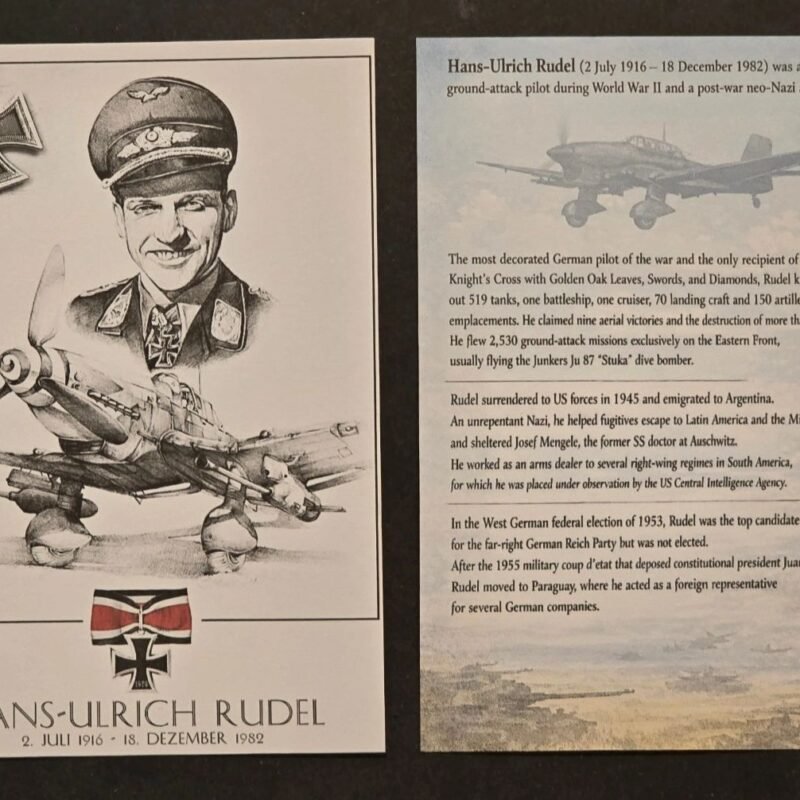 hans1.jpg WW2 WWII German Luftwaffe Hero Hans Ulrich Udel Commemorative Postcard Memorial Card lot x 2