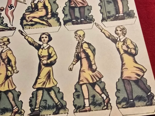 HJ Hitler Youth BDM Girls Cutout Toy Soldiers sheet WW2 Nazi German Third Reich NSDAP