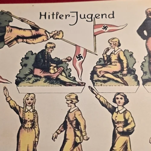 HJ Hitler Youth BDM Girls Cutout Toy Soldiers sheet WW2 Nazi German Third Reich NSDAP