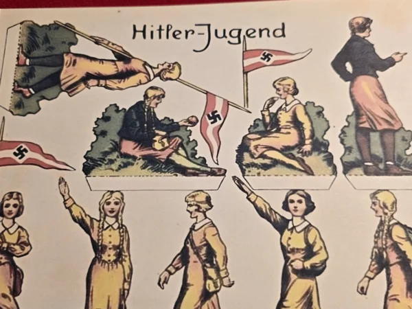 HJ Hitler Youth BDM Girls Cutout Toy Soldiers sheet WW2 Nazi German Third Reich NSDAP