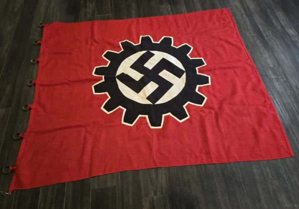 HUGE WW2 Nazi German NSDAP DAF Standard Third Reich Swastika Flag Banner