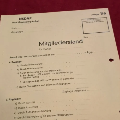 Interesting List of Third Reich NSDAP Nazi Party Business Suppliers List in Party Letterhead WW2 German