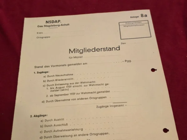 Interesting List of Third Reich NSDAP Nazi Party Business Suppliers List in Party Letterhead WW2 German