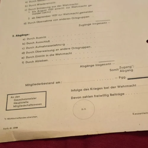 Interesting List of Third Reich NSDAP Nazi Party Business Suppliers List in Party Letterhead WW2 German
