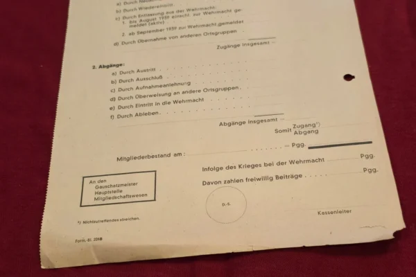 Interesting List of Third Reich NSDAP Nazi Party Business Suppliers List in Party Letterhead WW2 German
