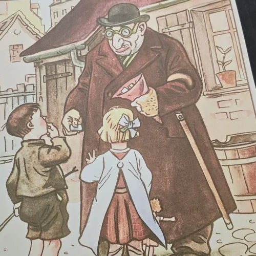 Jewish Pedophile gives kids candy WW2 Nazi German Anti Semitic Jewish Poster Print