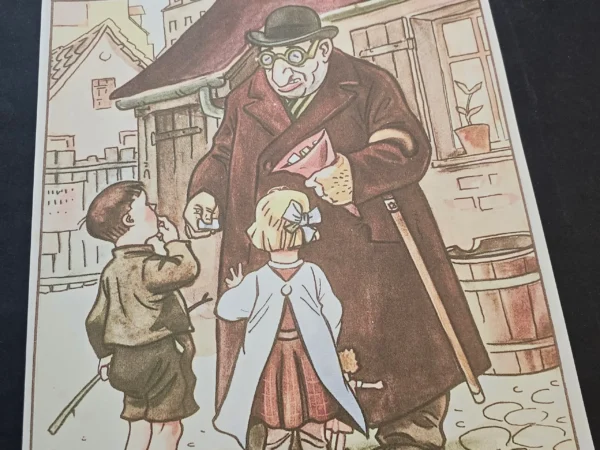 Jewish Pedophile gives kids candy WW2 Nazi German Anti Semitic Jewish Poster Print