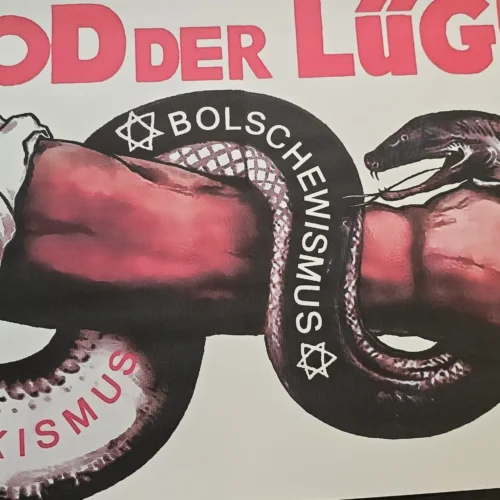 Jewish Snake Serpent Crushed WW2 Nazi German Anti-Semitic Poster Print